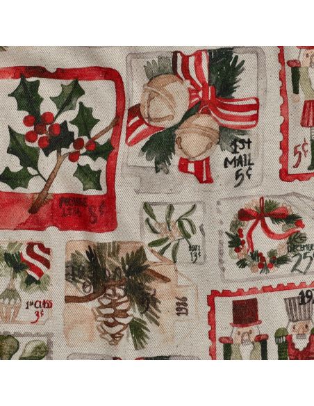 Toile de coton canvas Noël - Timbres