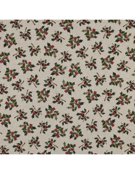 Toile de coton canvas Noël - Houx