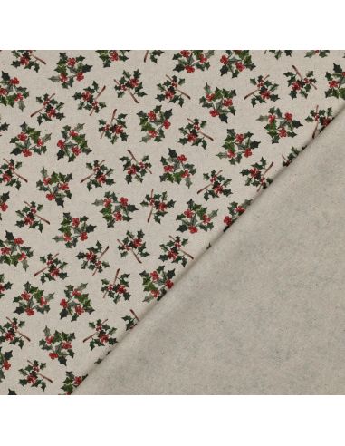 Toile de coton canvas Noël - Houx