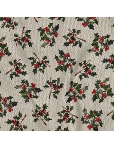 Toile de coton canvas Noël - Houx