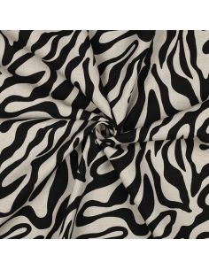 Toile de coton canvas Animal - Noir