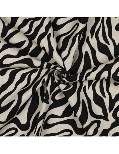Toile de coton canvas Animal - Noir