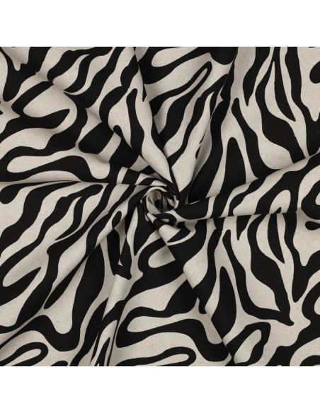 Toile de coton canvas Animal - Noir