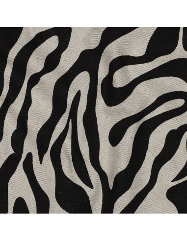Toile de coton canvas Animal - Noir