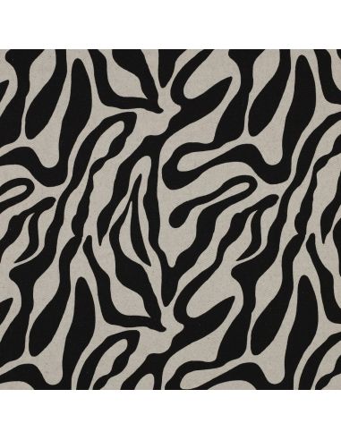 Toile de coton canvas Animal - Noir