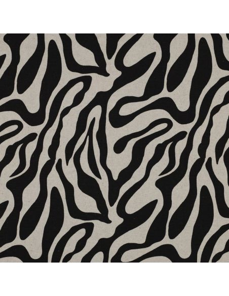 Toile de coton canvas Animal - Noir