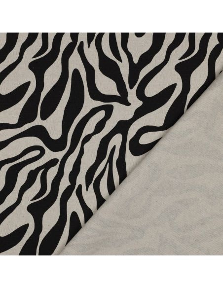 Toile de coton canvas Animal - Noir