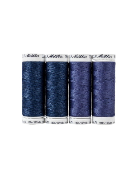 Coffret de 4 fils à coudre Denim Mettler