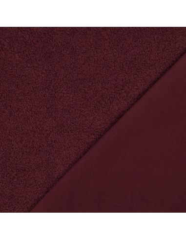 Tissu polaire Teddy double face - Bordeaux
