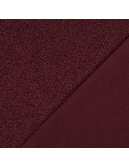 Tissu polaire Teddy double face - Bordeaux