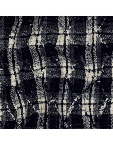 Tissus à carreaux tartan surpiqûres losange - Bleu marine