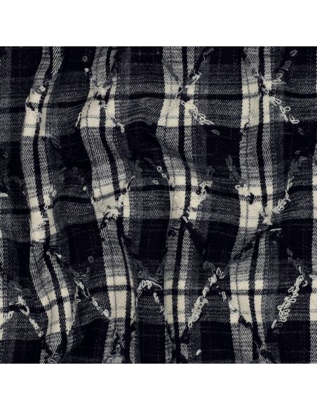 Tissus à carreaux tartan surpiqûres losange - Bleu marine