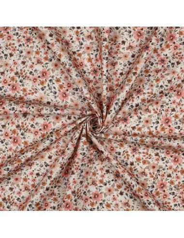Tissu popeline de coton Lisalia - Pêche