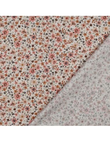 Tissu popeline de coton Lisalia - Pêche