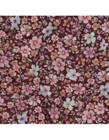 Tissu popeline de coton Apolline - Bordeaux