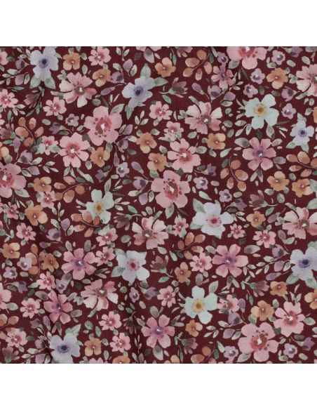 Tissu popeline de coton Apolline - Bordeaux