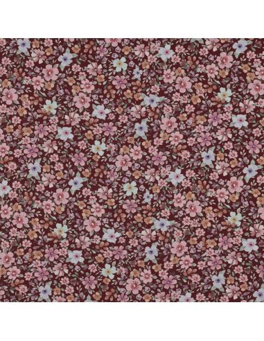Tissu popeline de coton Apolline - Bordeaux