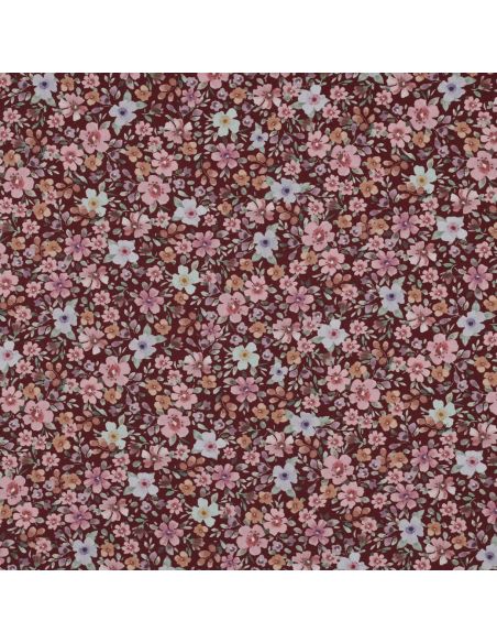 Tissu popeline de coton Apolline - Bordeaux