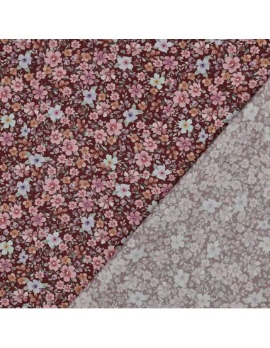 Tissu popeline de coton Apolline - Bordeaux