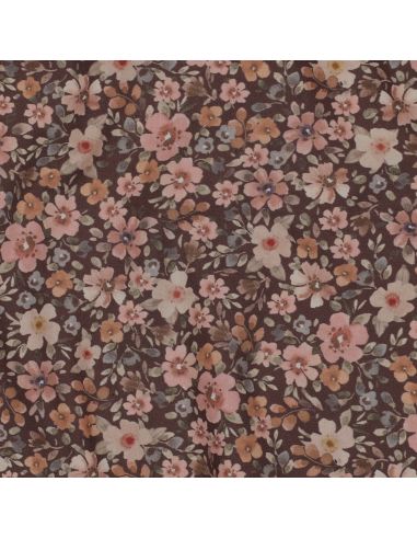 Tissu popeline de coton Apolline - Brun