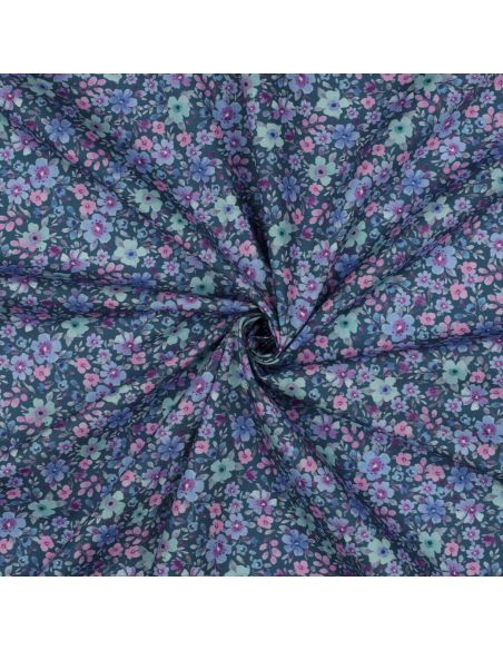 Tissu popeline de coton Apolline - Bleu pétrole