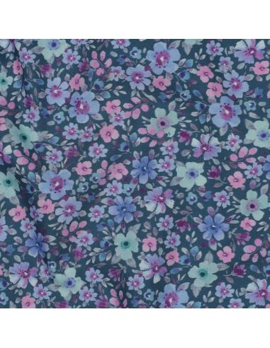 Tissu popeline de coton Apolline - Bleu pétrole