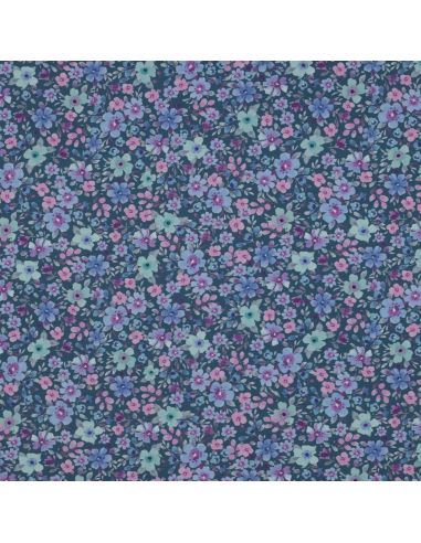 Tissu popeline de coton Apolline - Bleu pétrole