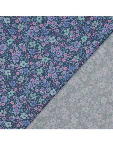 Tissu popeline de coton Apolline - Bleu pétrole
