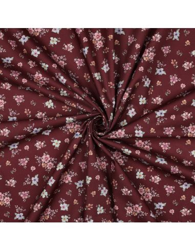 Tissu popeline de coton Soline - Bordeaux