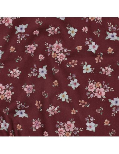 Tissu popeline de coton Soline - Bordeaux