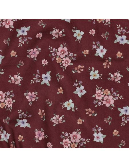 Tissu popeline de coton Soline - Bordeaux