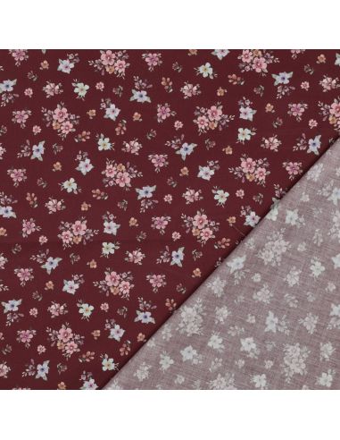 Tissu popeline de coton Soline - Bordeaux