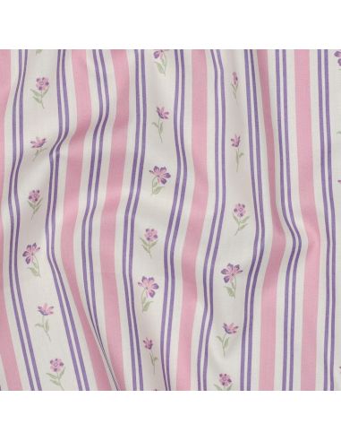 Tissu popeline de coton Flora - Violet
