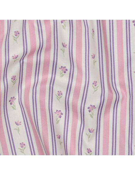 Tissu popeline de coton Flora - Violet