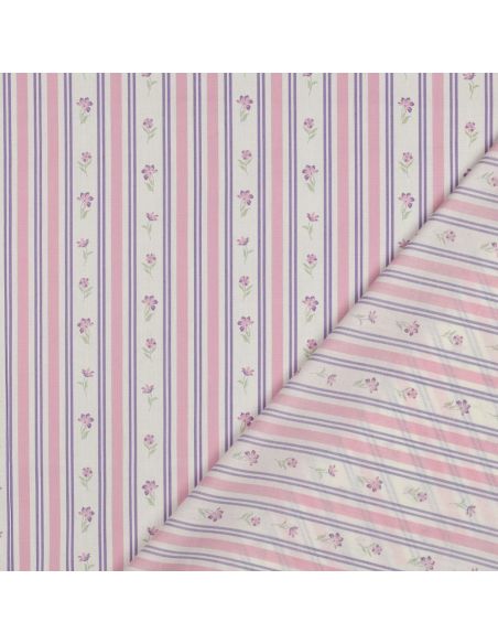 Tissu popeline de coton Flora - Violet