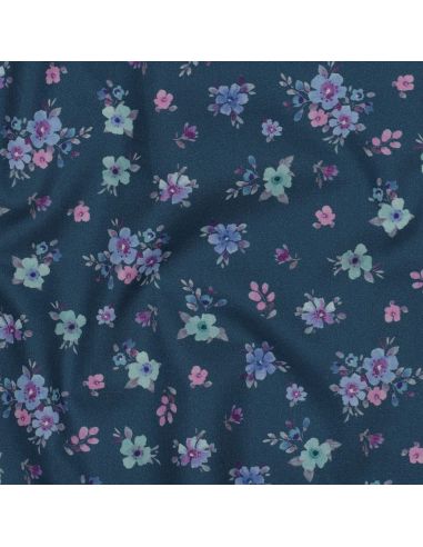 Tissu popeline de coton Soline - Bleu pétrole