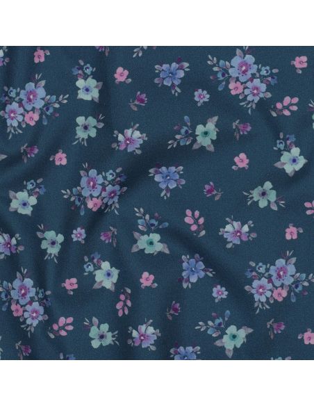 Tissu popeline de coton Soline - Bleu pétrole