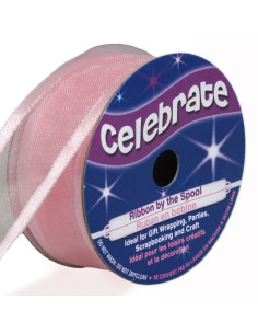Ruban organza Celebrate rose - 25 mm x 4 m