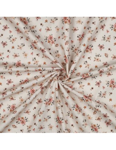 Tissu popeline de coton Garance - Pëche