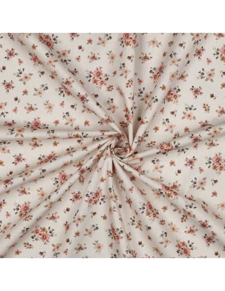 Tissu popeline de coton Garance - Pëche