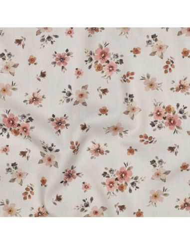 Tissu popeline de coton Garance - Pëche