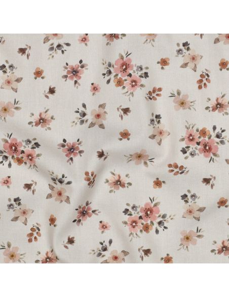 Tissu popeline de coton Garance - Pëche