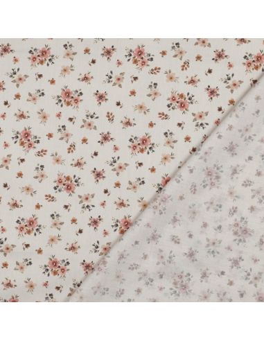 Tissu popeline de coton Garance - Pëche