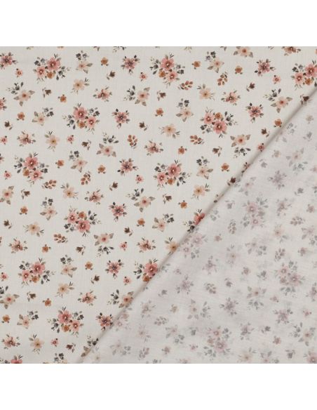 Tissu popeline de coton Garance - Pëche