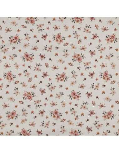 Tissu popeline de coton Garance - Pëche