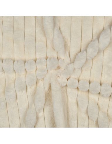Tissu fausse fourrure rayures - Écru