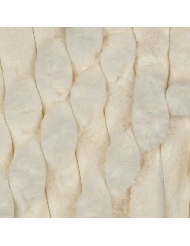 Tissu fausse fourrure rayures - Écru
