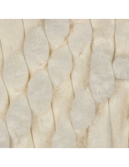 Tissu fausse fourrure rayures - Écru