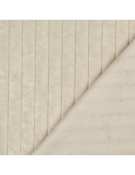 Tissu fausse fourrure rayures - Écru