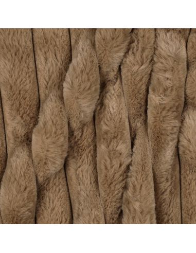 Tissu fausse fourrure rayures - Fauve